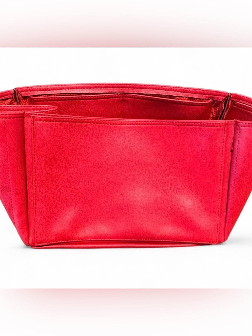 Faux Leather Red Leather Bag Organizer Insert